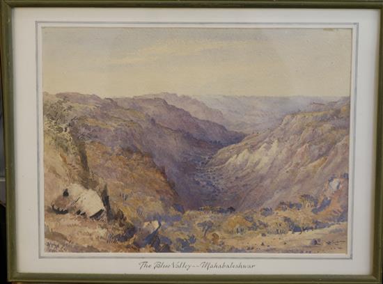 Lieutenant General Henry Francis Hancock (1834-1887) Views of The Lake, The Blue Valley and Marrays Folly, Mahabaleshwar 9.5 x 13in.